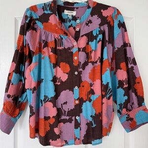 Anthropologie Porridge Women's Colorful Button-Up Blouse